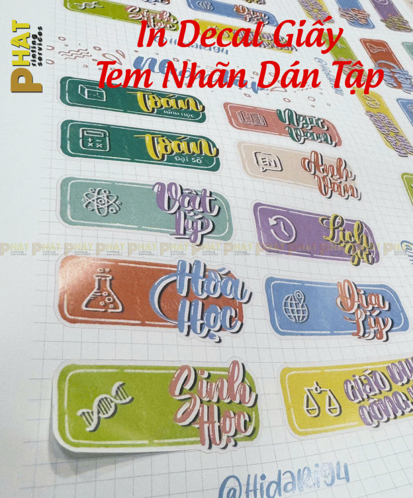 In tem nhãn 13 In Tem Nhãn Decal - Tem Nhãn Dán Tập tại Nhà in Phát