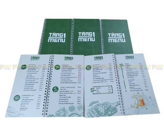 In Menu Nhựa Đóng Lò Xo Siêu Bền tại Nhà in Phát