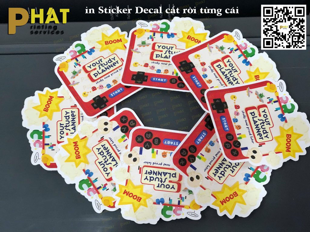 In Sticker Decal 10 in sticker decal cắt rời từng cái tại Nhà in Phát