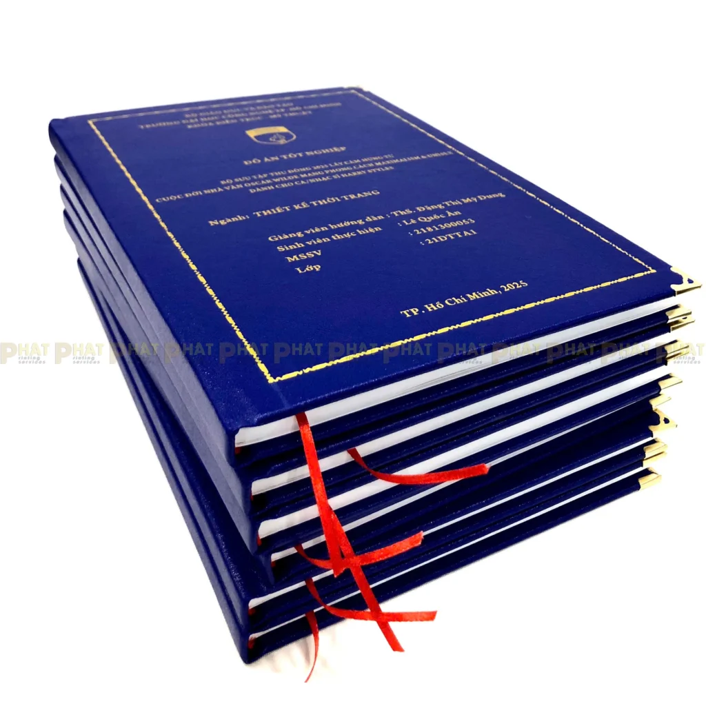 In Bìa Mạ Vàng Đóng Cuốn 3 In Bìa Mạ Vàng - In Đồ Án Tốt Nghiệp Hutech tại Nhà in Phát