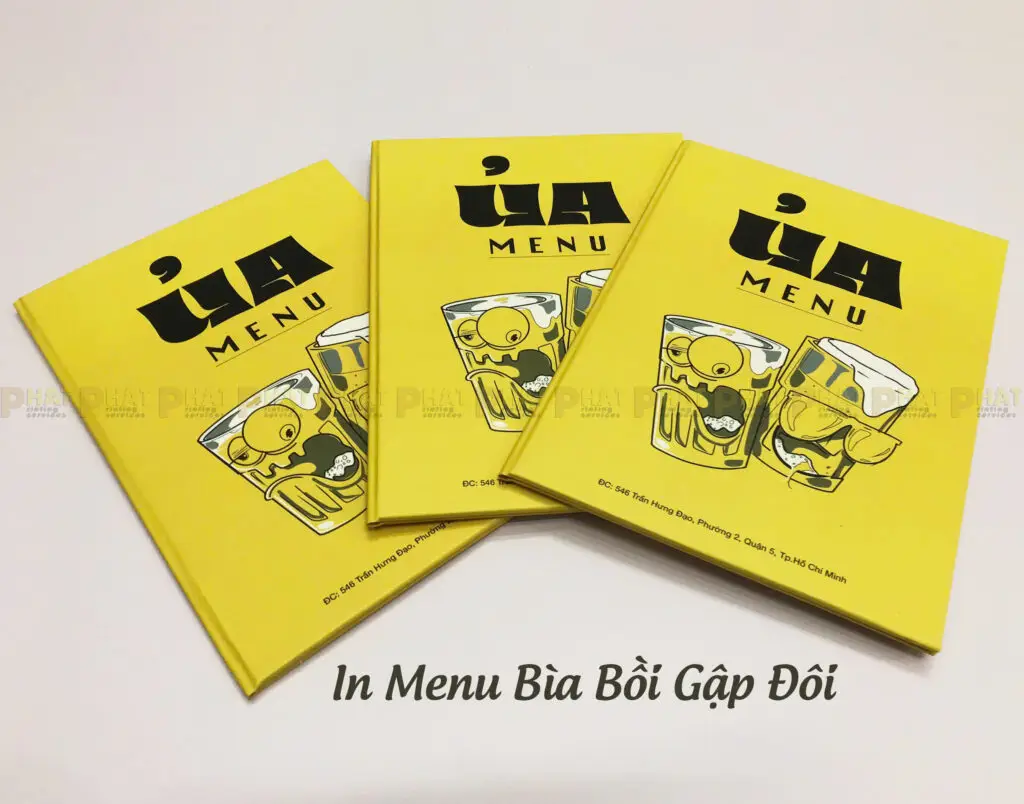 In Menu Bìa Bồi Gập Đôi 2 In Menu Bìa Bồi Gập Đôi Giá Rẻ tại Nhà in Phát
